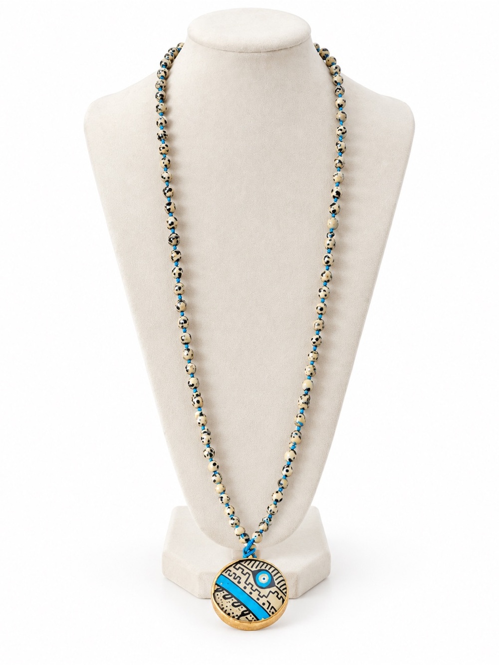 Handmade Egyptian Artisan Evil Eye Beaded Statement Necklace